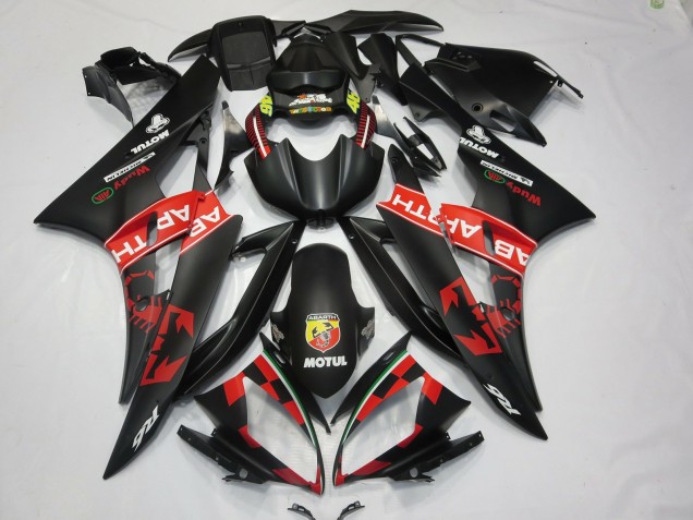 Abarth Noir Mat 2006-2007 Yamaha R6 Carénage Moto