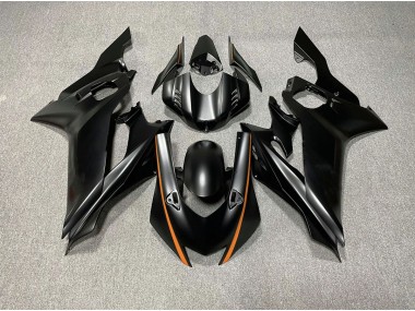 Accents Noir Mat & Orange 2017-2021 Yamaha R6 Carénage Moto