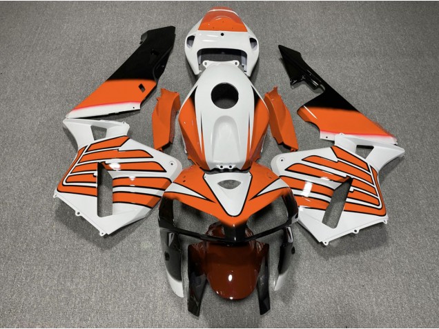 Ailes Orange & Blanches 2005-2006 Honda CBR600RR Carénage Moto