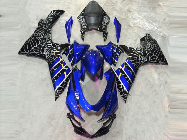 Araignée Bleue Brillante 2011-2024 Suzuki GSXR 600-750 Carénage Moto