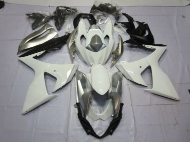 Argent & Blanc 2009-2016 Suzuki GSXR 1000 Carénage Moto