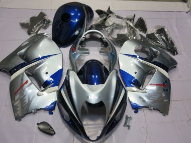 Argent & Bleu 1997-2007 Suzuki GSXR 1300 Carénage Moto