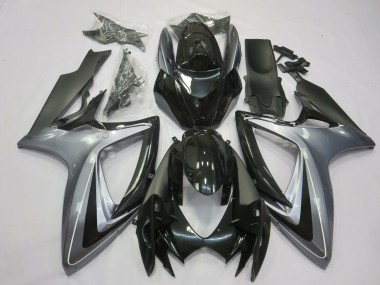 Argent Clair & Noir 2006-2007 Suzuki GSXR 600-750 Carénage Moto