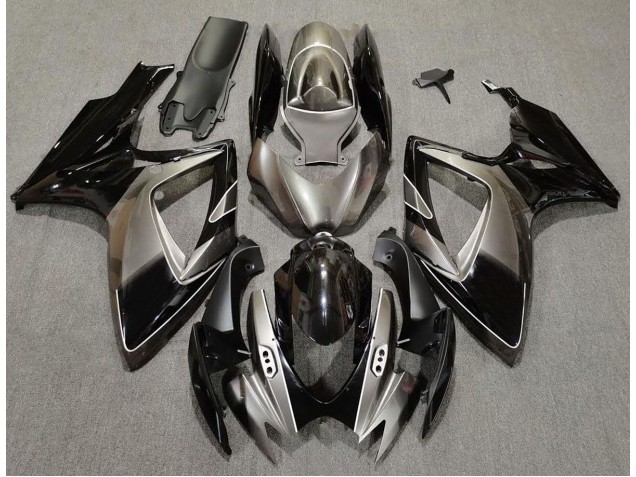 Argent Foncé & Noir 2006-2007 Suzuki GSXR 600-750 Carénage Moto