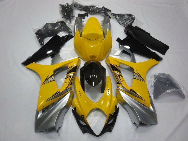 Argent Jaune 2007-2008 Suzuki GSXR 1000 Carénage Moto