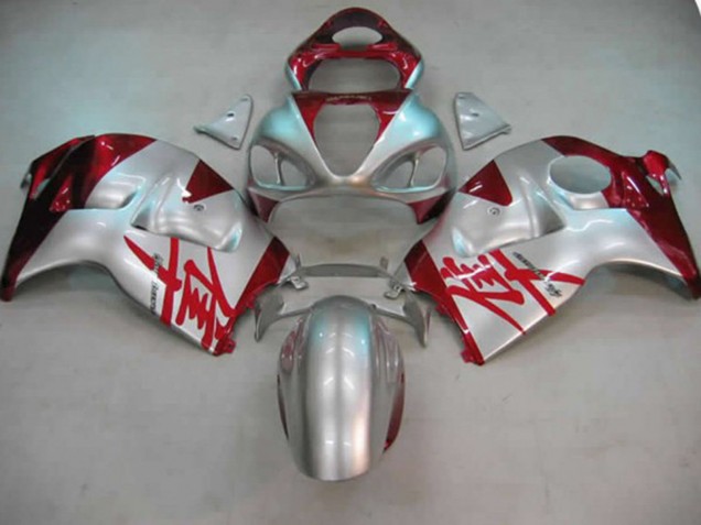 Argent & Rouge 1997-2007 Suzuki GSXR 1300 Carénage Moto