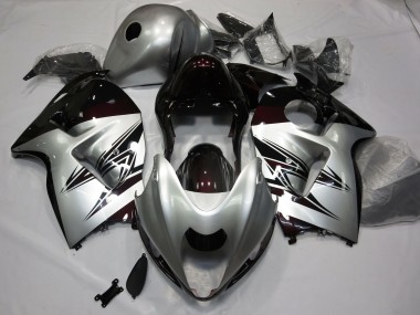 Argent & Rouge Foncé 1997-2007 Suzuki GSXR 1300 Carénage Moto