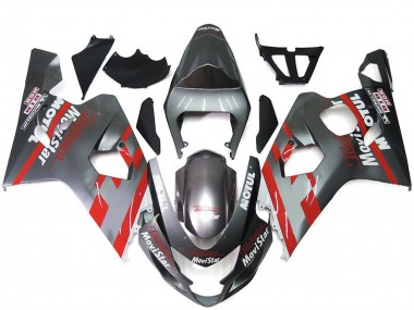 Argent & Rouge Movistar 2004-2005 Suzuki GSXR 600-750 Carénage Moto