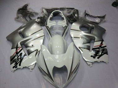 Blanc & Argent 1997-2007 Suzuki GSXR 1300 Carénage Moto