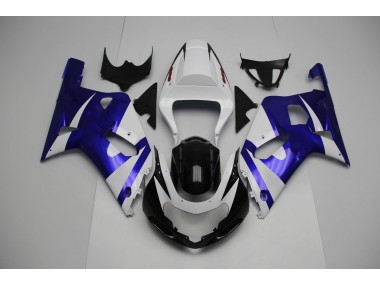 Blanc & Bleu 2001-2003 Suzuki GSXR 600-750 Carénage Moto