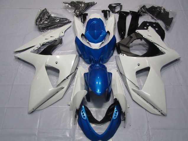 Blanc & Bleu 2009-2016 Suzuki GSXR 1000 Carénage Moto