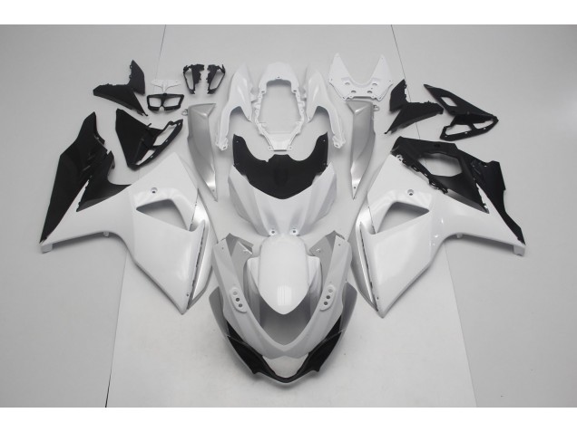 Blanc Brillant & Argent 2009-2016 Suzuki GSXR 1000 Carénage Moto