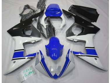 Blanc Brillant & Bleu 2003-2004 Yamaha R6 Carénage Moto