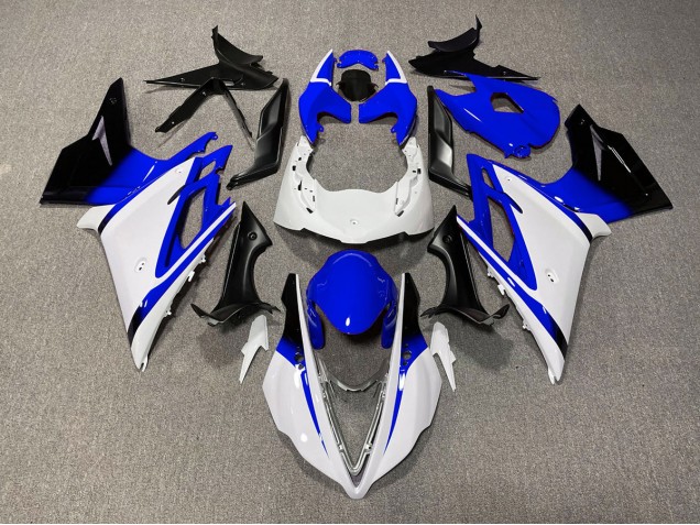 Blanc Brillant & Bleu 2013-2016 Triumph Daytona 675 Carénage Moto