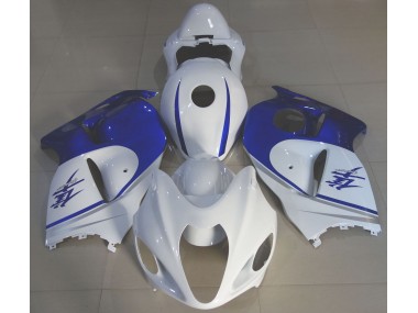 Blanc Brillant & Bleu Profond 1997-2007 Suzuki GSXR 1300 Carénage Moto