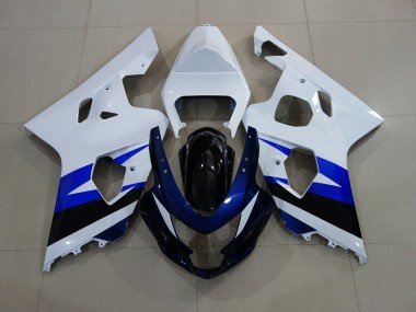 Blanc Brillant & Bleu Profond 2004-2005 Suzuki GSXR 600-750 Carénage Moto