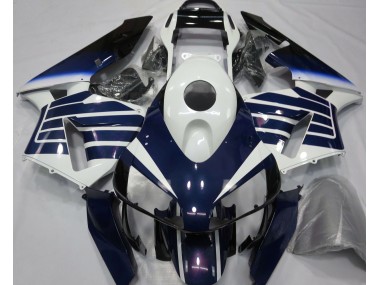 Blanc Brillant & Fondu Bleu 2003-2004 Honda CBR600RR Carénage Moto