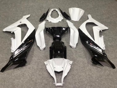 Blanc Brillant / Noir 2011-2015 Kawasaki ZX10R Carénage Moto