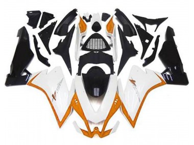 Blanc Brillant & Orange 2010-2015 Aprilia RSV4 1000 Carénage Moto