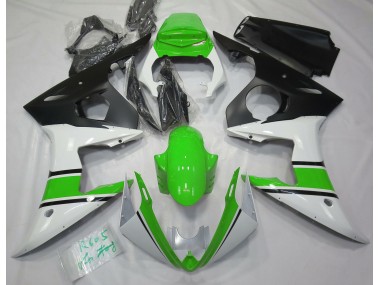 Blanc Brillant & Vert 2003-2004 Yamaha R6 Carénage Moto