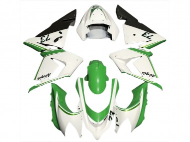 Blanc Brillant & Vert 2004-2005 Kawasaki ZX10R Carénage Moto