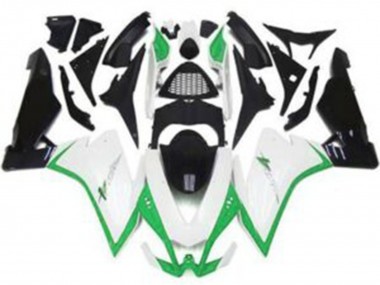 Blanc Brillant & Vert 2010-2015 Aprilia RSV4 1000 Carénage Moto