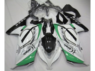 Blanc Brillant & Vert 2013-2018 Kawasaki Ninja 300 Carénage Moto