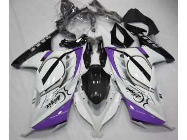 Blanc Brillant & Violet 2013-2018 Kawasaki Ninja 300 Carénage Moto