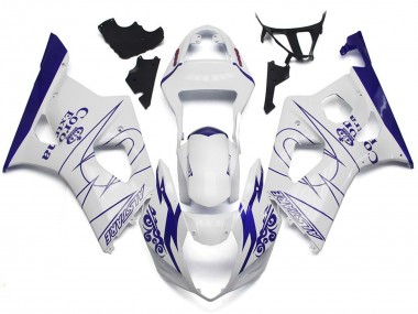 Blanc Corona Style Personnalisé 2003-2004 Suzuki GSXR 1000 Carénage Moto