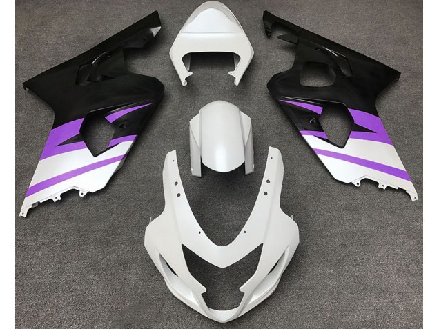 Blanc Mat & Violet 2004-2005 Suzuki GSXR 600-750 Carénage Moto