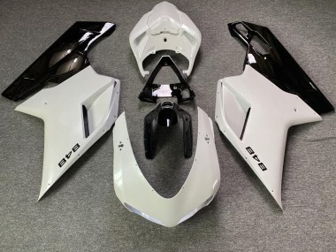 Blanc Nacré & Noir 2007-2014 Ducati 848 1098 1198 Carénage Moto