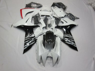 Blanc & Noir 2011-2024 Suzuki GSXR 600-750 Carénage Moto