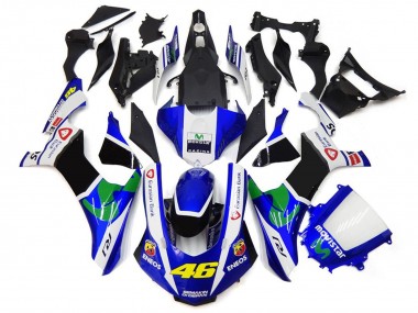 Bleu & Blanc 46 2015-2019 Yamaha R1 Carénage Moto