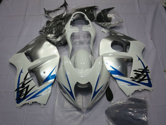 Bleu Blanc & Argent 1997-2007 Suzuki GSXR 1300 Carénage Moto