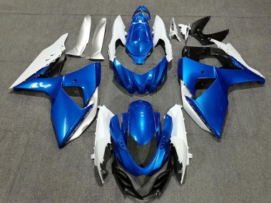 Bleu Blanc & Argent 2009-2016 Suzuki GSXR 1000 Carénage Moto