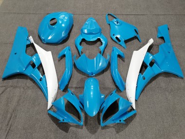 Bleu & Blanc Avec Perle 2006-2007 Yamaha R6 Carénage Moto