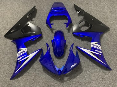 Bleu Blanc & Noir Mat 2003-2004 Yamaha R6 Carénage Moto