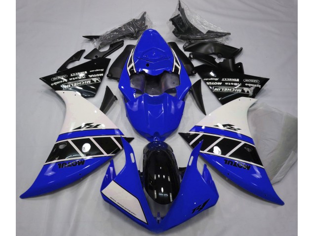 Bleu Brillant Blanc & Noir 2012-2014 Yamaha R1 Carénage Moto