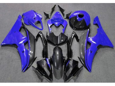 Bleu Brillant & Fiber De Carbone 2008-2016 Yamaha R6 Carénage Moto