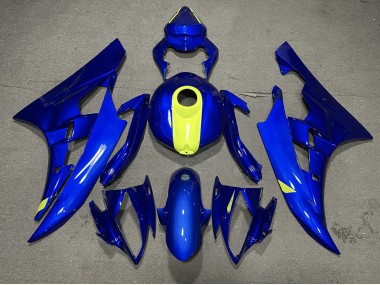 Bleu Brillant & Jaune Haute Visibilité 2006-2007 Yamaha R6 Carénage Moto