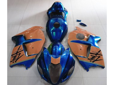 Bleu Brillant & Marron 1997-2007 Suzuki GSXR 1300 Carénage Moto