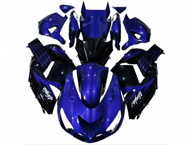 Bleu Brillant & Noir 2006-2011 Kawasaki ZX14R Carénage Moto