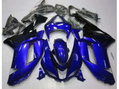 Bleu Brillant & Noir 2007-2008 Kawasaki ZX6R Carénage Moto