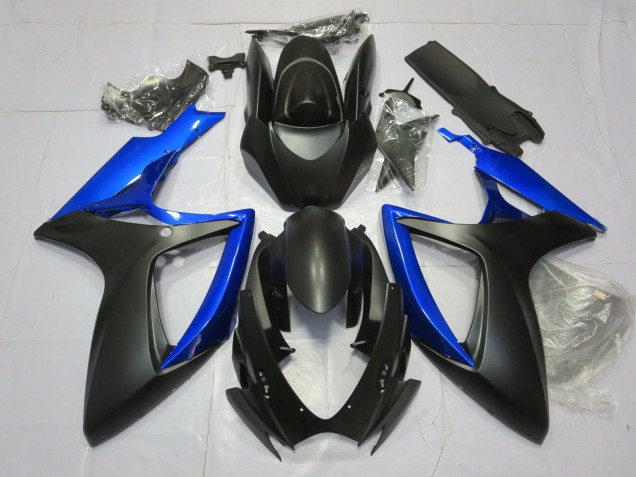 Bleu Brillant & Noir Mat 2006-2007 Suzuki GSXR 600-750 Carénage Moto