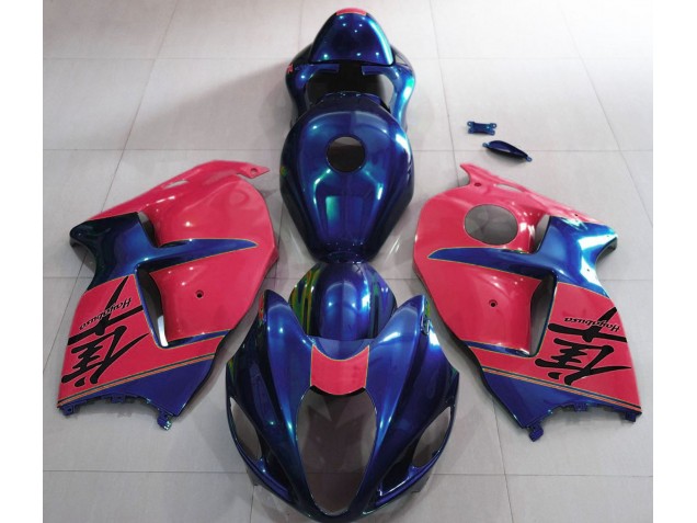 Bleu Brillant & Rouge 1997-2007 Suzuki GSXR 1300 Carénage Moto