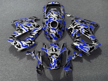 Bleu Camouflage 2002-2012 Honda VFR800 Carénage Moto