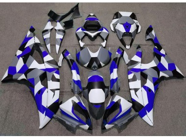 Bleu Camouflage Uni 2008-2016 Yamaha R6 Carénage Moto