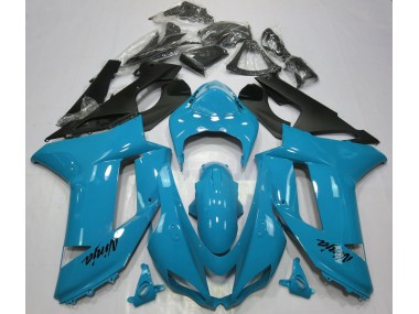 Bleu Clair Brillant 2007-2008 Kawasaki ZX6R Carénage Moto