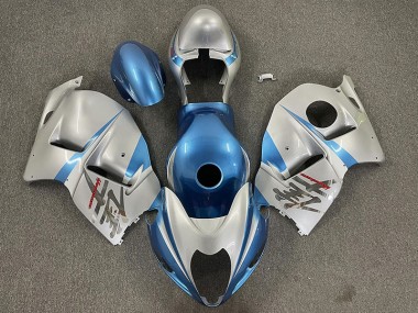 Bleu Clair Brillant & Argent 1997-2007 Suzuki GSXR 1300 Carénage Moto