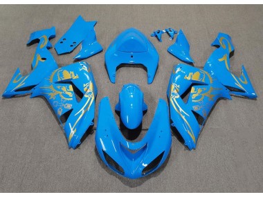 Bleu Clair & Or 2006-2007 Kawasaki ZX10R Carénage Moto